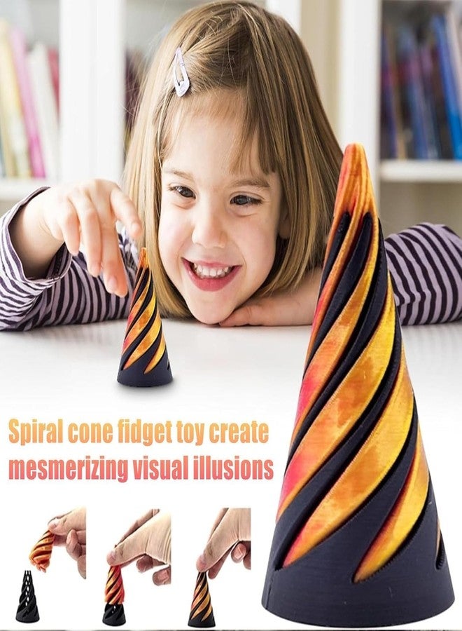 Olafur Spiral Cone Fidget Toy | Impossible Cone Pyramid Passthrough Sculpture Toy | 3D Printed Spiral Cone Fidget Toy Decoration and Playing for Desktop, Home, Office, Stress and Anxiety Relaxing - Image 3